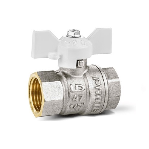 Кран шаровой латунь LD  Pride  3/4", бабочка,белая ВР/ВР  