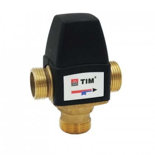 Клапан термостатический универсальный TIM BL3110C04, 1" (3 наружных резьбы)