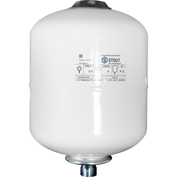 Гидроаккумулятор для ГВС STOUT STW-0015-000008 8л вертикальный пристенный 