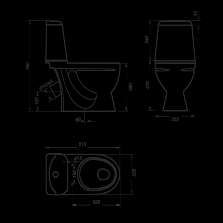 Унитаз компакт SANITA Идеал комфорт белый S1 — купить унитаз в Кургане, цены в интернет-магазине «АкваТехника»