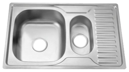 Мойка врезная МЕЛАНА 3 1/2" двухчашевая   450*850*180(0,8) 