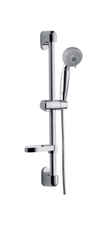 Стойка для душа РМС RACK-5  хром  шланг 1.5м лейка, мыльница, держатель для душа 