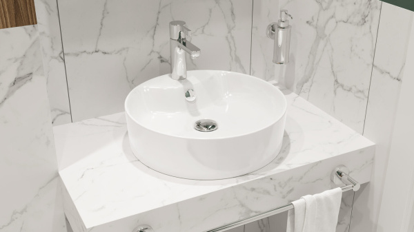 Умывальник SANITA LUXE Best Shelf УП (Белый, ВКС    — купить подвесные раковины в Кургане, цены в интернет-магазине «АкваТехника»