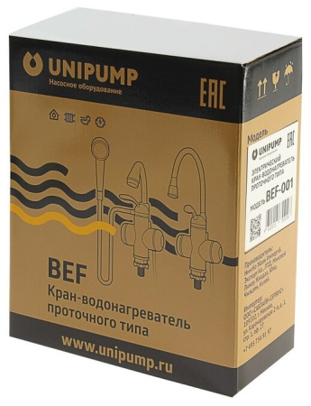 Кран-водонагреватель проточного типа BEF-001 UNIPUMP — купить водонагреватель в Кургане, цены в интернет-магазине «АкваТехника»