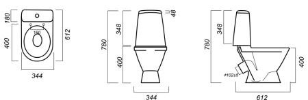 Унитаз компакт SANITA Лада эконом белый  — купить унитаз в Кургане, цены в интернет-магазине «АкваТехника»