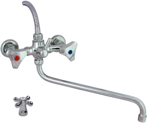 Смеситель для ванны РМС  РМС-Л2-140-1К  двухвентильный, хром