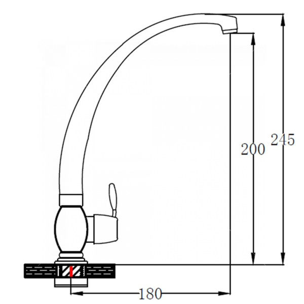 Смеситель для кухни РМС  SL79-269F-2 МОНО  врезной, однорычажн. хром — купить смеситель для кухни в Кургане, цены в интернет-магазине «АкваТехника»