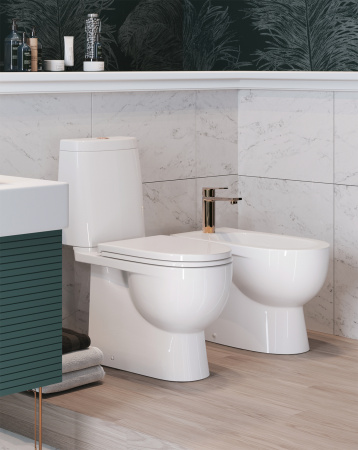 Унитаз компакт SANITA LUXE Фест СЛ ДМ  белый  — купить унитаз в Кургане, цены в интернет-магазине «АкваТехника»