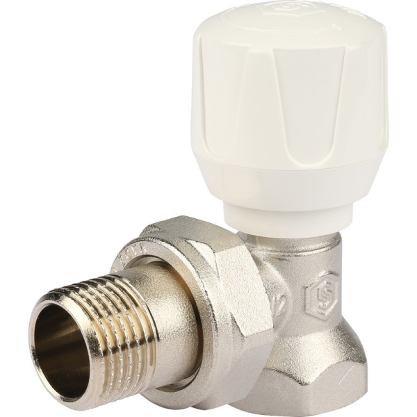 Вентиль регулируемый ручной STOUT SVR 2102 000015 1/2", вн/нар, угловой со сгоном