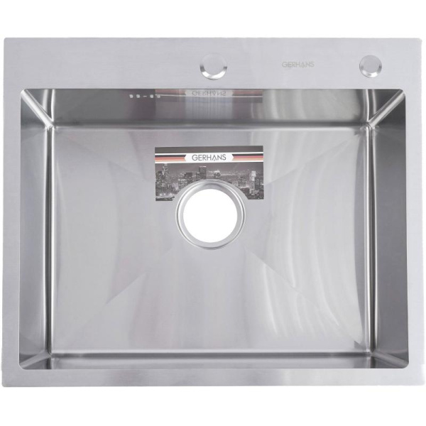 Мойка врезная Gerhans  прямоугольная/врезная RK36050  600*500 (1 мм) глубина 220мм сифон