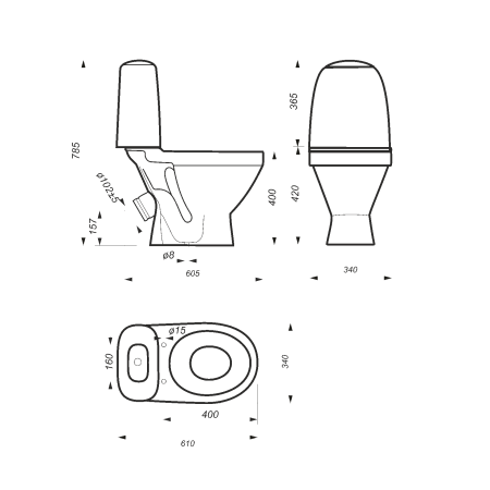Унитаз компакт SANITA Виктория эконом белый  — купить унитаз в Кургане, цены в интернет-магазине «АкваТехника»