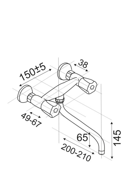 Смеситель настенный ЦС-СМ 294 Ст. Белый пласт. маховик СМ508801.20 — купить смеситель для ванны в Кургане, цены в интернет-магазине «АкваТехника»