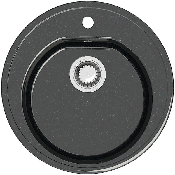 Мойка врезная BERGG Z3Q2 круглая Черая бежевый/глянец, 510*510*191 