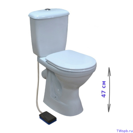 Унитаз компакт СТАРЫЙ ОСКОЛ  тарельчат с ножным (педальным) пуском белый 