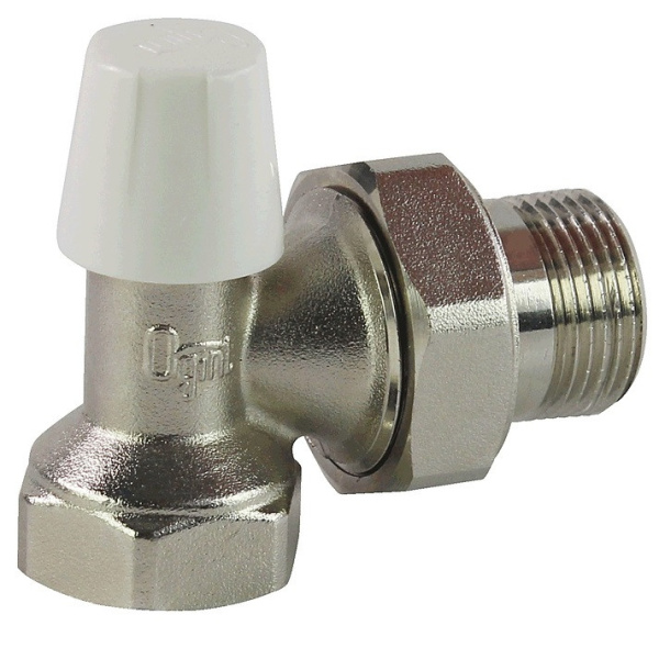 Клапан регулируемый запорный OGINT  1/2", вн/нар, угловой 007-5840
