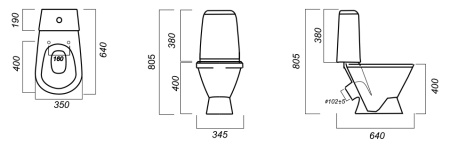 Унитаз компакт SANITA Кама эконом белый  — купить унитаз в Кургане, цены в интернет-магазине «АкваТехника»